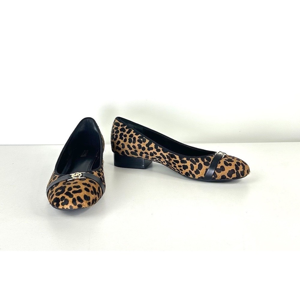 Michael Kors Leopard Real‎ Hair Cow Fur Cow Leather Flat Shoes Women's 9.5 M